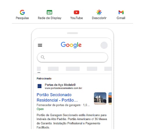 Rede de pesquisa do Google Ads: anúncios nos resultados de busca e no Google Maps